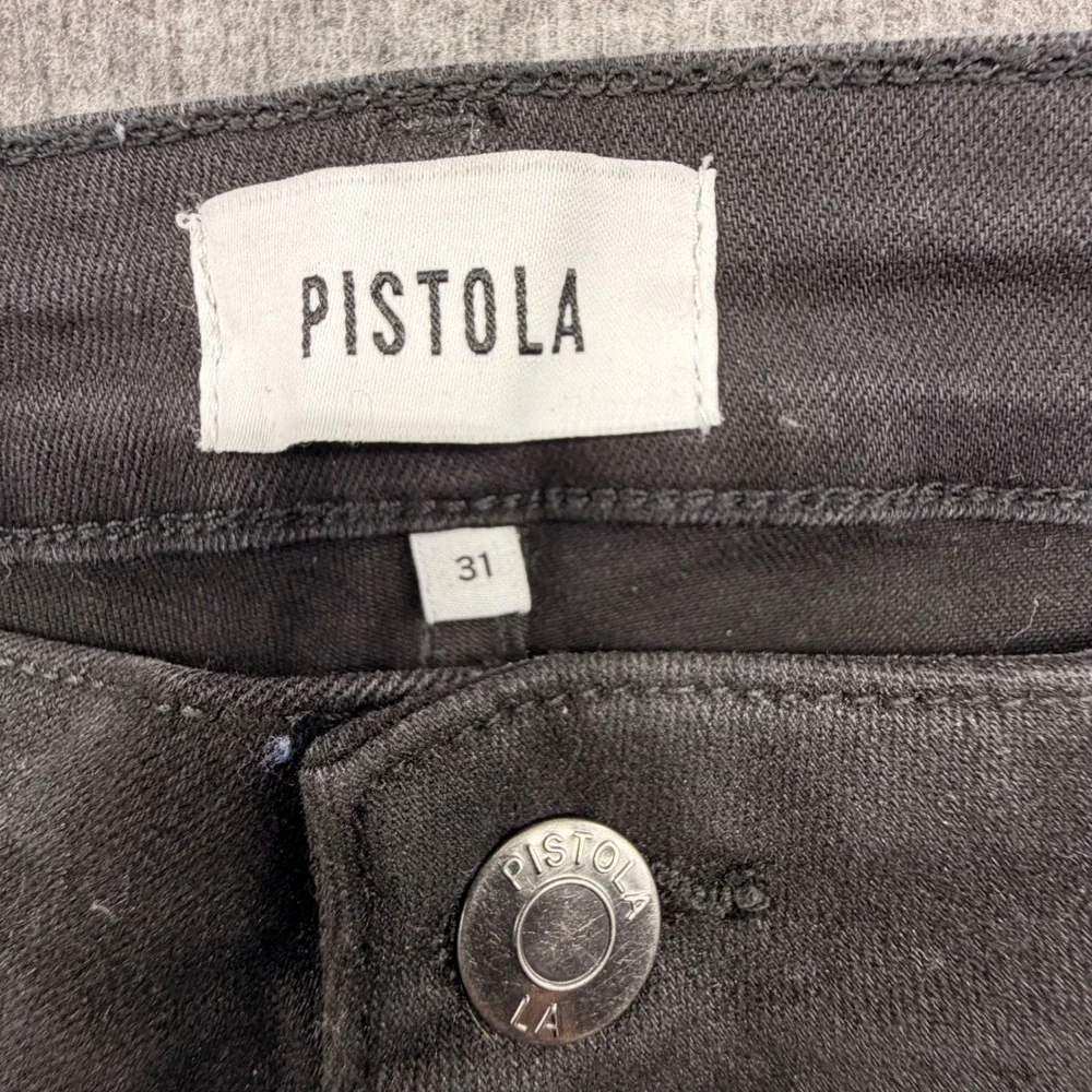 Pistola Women Black Coated High Rise Skinny Jeans Size 31 Slim Fit Pants - Picture 4 of 10